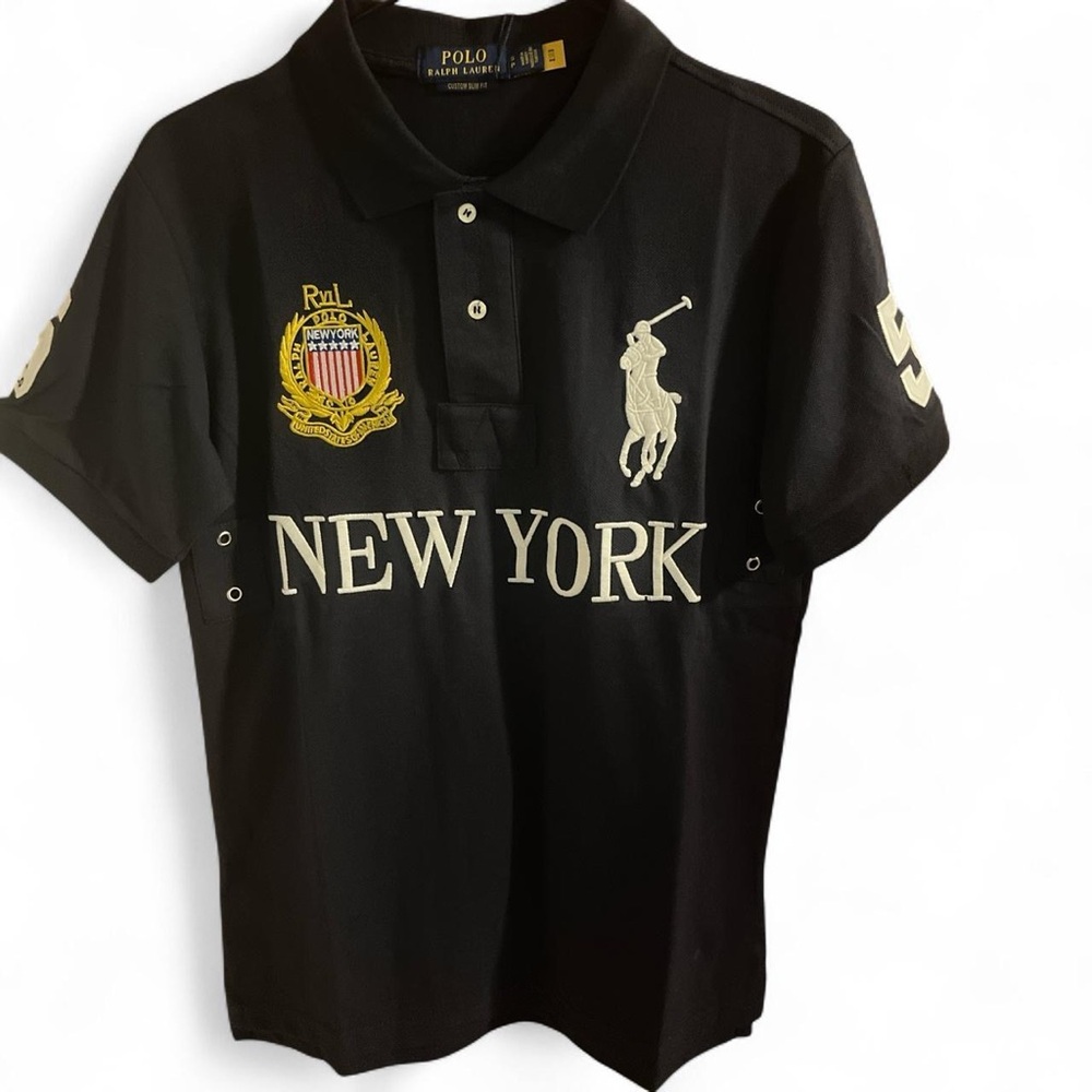 Ralph Lauren Navy Blue and White York polo shirt